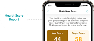 Health Score report preview on mobile